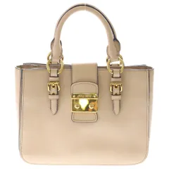 miumiu (ミュウミュウ) マドラス 2wayハンドバッグ ショルダーバッグ ピンクベージュ レザー RN0799 ゴールド金具