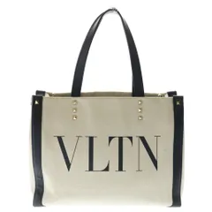 VALENTINO (ヴァレンティノ) ロックスタッズ 2WAY トートバッグ ベージュ/ブラックのサムネイル