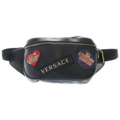 VERSACE (ヴェルサーチ) 19AW ワッペン刺繍 レザーボディバック ブラック DFB7225のサムネイル