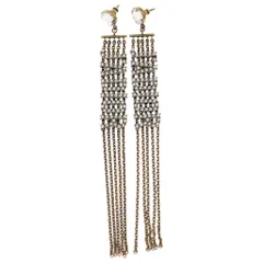 Christian Dior (クリスチャンディオール) J'adoir chained and crystal ジャディオール ラインストーン チェーン ピアス ゴールドのサムネイル