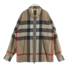 BURBERRY (バーバリー) 22SS Exaggerated Check Overshirt ノバチェック ジップアップ シャツジャケット ベージュ 8050135のサムネイル