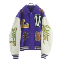 LOUIS VUITTON (ルイヴィトン) 22AW マルチパッチミックスレザーバーシティジャケット RM222 MJY HNL90E パープル/ホワイトのサムネイル