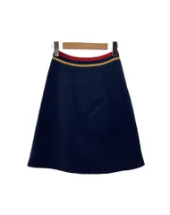 グッチ GUCCI ニットスカート 膝丈 ウール WOOL 毛  イタリア製 NAVY 紺 457537 - X5K43 スカート ライン ネイビー Sサイズ 104LB-106のサムネイル