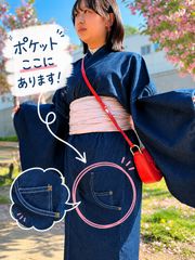 デニム着物#新品#ブラック#ストレッチ#Mサイズ - メルカリ