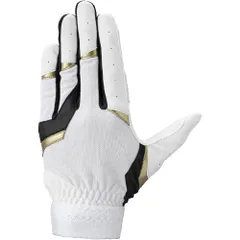 MIZUNO(ミズノ) 野球 ソフトボール ガチ守備手袋 左手用 1EJED330 Mサイズ ホワイト×ブラック×ゴールド
