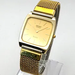 B152【稼働品・希少・1981年製 ヴィンテージ】 SEIKO DOLCE セイコー ドルチェ 6020-5980 ゴールドカラー クッションケース メンズウォッチ ドレスウォッチ ユニセックスのサムネイル