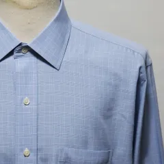 【ブルックスブラザーズ】シャツ メンズ 17-4/5 2XL 美品 SAX×白 グレンチェック レギュラーカラーシャツ REGENT オーバーサイズ 長袖 アメリカ古着