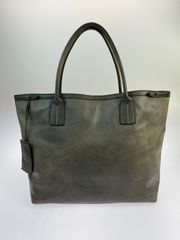 美品•シボ革】ジャンニキャリーニ トートバッグ レザー ブルーグリーン 