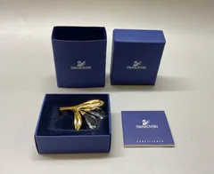SN1533 SWAROVSKI スワロフスキー ブローチ ピンブローチ クリア クリスタル 花 フラワー ゴールドカラー アンティーク アクセサリー 箱付き