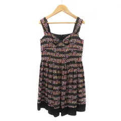 シンシアローリー CYNTHIA ROWLEY ノースリーブワンピース ミニ丈 総柄 2 マルチカラー ダークブラウン /YK17のサムネイル