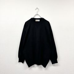 美品ジョンスメドレー 現行タグ Vネックニット ハイゲージ 黒 サイズL 