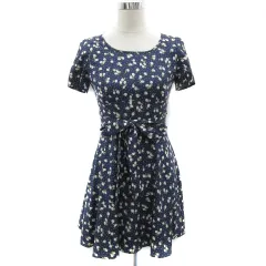 シンシアローリー CYNTHIA ROWLEY ワンピース ミニ丈 半袖 ドット柄 花柄 2 ネイビー 紺 /YM9のサムネイル