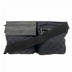 美品】GUCCI グッチ GGキャンバス ウエストポーチ ボディバッグ 黒