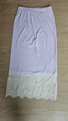 ライトパープル 裾 レイ ミディスカート