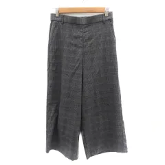 グローブ grove ガウチョパンツ ワイドパンツ イージーパンツ 七分丈 グレンチェック柄 M マルチカラー グレー /YK4 