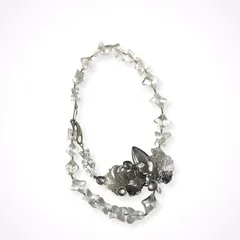 GIORGIO ARMANI / クリア×メタルコンビネックレス 箱付 参考定価：150,000程度のサムネイル