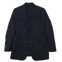 ARMANI COLLEZIONI アルマーニコレッツォーニ 1B50S0 イタリア製 2B 本切羽 ピークドラペル ストライプ テーラード ジャケット ブラック系 44【中古】のサムネイル