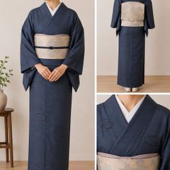 お買得】夏着物と帯セット 小紋 単衣 普段着 おでかけ夏コーデ 着丈152