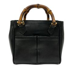 GUCCI バンブー スエード ハンドバッグ ブラック - メルカリ