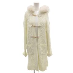 Rene ルネ カシミヤ フォックスファー ロング ケーブル カーディガン 36 Rene ルネ カシミヤ フォックスファー ロング ケーブル カーディガン