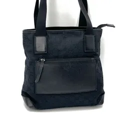 GUCCI（グッチ）GGキャンバス トートバッグ GG柄 ブラック キャンバス レザー レディース 019 0402【中古】