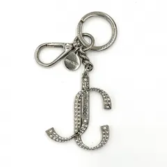 JIMMY CHOO（ジミーチュウ）JCロゴ ラインストーン キーホルダー バッグチャーム シルバー レディース 【中古】のサムネイル