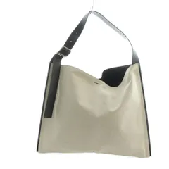 ジルサンダー JIL SANDER BELT HOBO NATURAL ビッグショルダーバッグ キャンバス レザー ポーチ付 ナチュラル ブラック /MQ ☆AA★のサムネイル