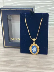 【美品】WEDGWOOD ウェッジウッド ネックレス  楕円 英国 ジャスパー ペンダント 管理番号 5242のサムネイル