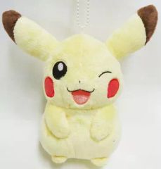 [중고] 봉제 인형 피카츄 (윙크) I LOVE PIKACHU 가방에 붙어있는 따뜻한 봉제 인형 [포켓 몬스터 베스트 위시]