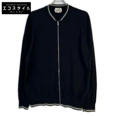 HERMES　エルメス　62-5728 ブラック カシミヤ100 ジップカーディガン　XLのサムネイル