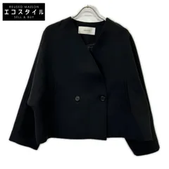 ADORE　アドーア　25年製 531-6150007 ブラック ポリエステル ドルマンスリーブ マトラッセトリプルクロスノーカラージャケット　38のサムネイル