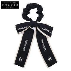 CHANEL ヘアゴム シュシュ リボン ブラック ピンク - メルカリ