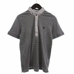 バーバリーブラックレーベル BURBERRY BLACK LABEL Tシャツ ポロシャツ 半袖 ロゴ 刺繍 コットン BMV35-706-04 グレー 2