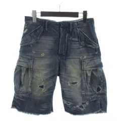 デニム&サプライ ラルフローレン DENIM & SUPPLY RALPH LAUREN ショートパンツ ハーフ デニム ヴィンテージ加工 カットオフ コットン MJ13L21 青 ブルー 28 ■FFのサムネイル