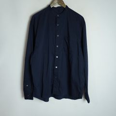 AURALEE　ノーカラーシャツ　サイズ4 ブルー系 AURALEE ノーカラーシャツ サイズ4 ブルー系 - メルカリ