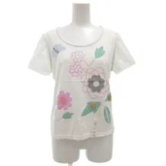ミラショーン mila schon ブルーレーベル BULE LABEL Tシャツ カットソー 花柄 プリント 刺繍 42 白 ホワイト /GV ■ECTのサムネイル
