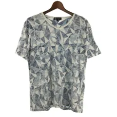 ミッシェルクランオム M.K HOMME Tシャツ 半袖 Vネック 総柄 青系 ブルー系 48 ■ECTのサムネイル