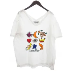 カステルバジャック CASTELBAJAC ヴィンテージ Tシャツ 半袖 Vネック プリント 白 ホワイト M ■ECTのサムネイル