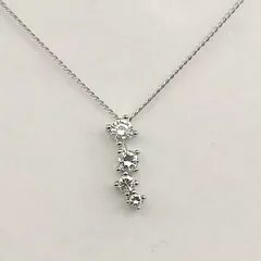 【美品】ストーンデザインネックレス　シルバー925　1.4g