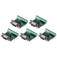 uxcell D-sub 커넥터 DB9 암 소켓 9 핀 암 직렬 포트 터미널 브레이크아웃 기계 장비용 CNC 컴퓨터용 5 팩