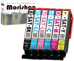 모리샵 SAT (고구마) SAT-6CL 6색 세트 엡손 (엡손) 잉크 카트리지 SAT 호환 잉크 일본 회사 프린터용 최신 IC 칩 QR/WEB 설명서 제공