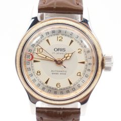 미품 오리스 빅 크라운 포인터 데이트 7400B 자동 감기 뒷면 스케 32mm 보이즈 맨즈 레이디스 손목시계 사외 신품 가죽 벨트 ORIS