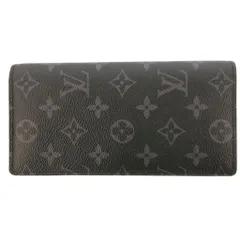 ルイヴィトン LOUIS VUITTON 美品 ポルトフォイユ ブラザ モノグラム エクリプス ロングウォレット 長財布 二つ折り M61697 黒 ブラック