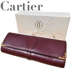 希少 廃盤】カルティエ がま口長財布 マストライン ボルドー 三つ折り 