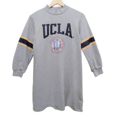 UNITED ARROWS GREEN LABEL RELAXING UCLA スウェットワンピース 155 グレー 灰色 カレッジロゴ 長袖 膝丈 キッズ 小柄 レディースS相当 コットン 古着 中国製 ユナイテッドアローズ グリーンレーベル リラクシングのサムネイル