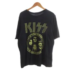 KISS キッス バンドTシャツ カットソー XL 黒 ブラック 半袖 クルーネック プリント/HW