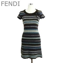 美品 プラダ ケーブルニット ワンピース ドレス 36 PRADA ネイビー