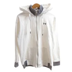アンダーアーマー UNDER ARMOUR パーカー L 白 ホワイト ジップアップ ロゴプリント フード/HW