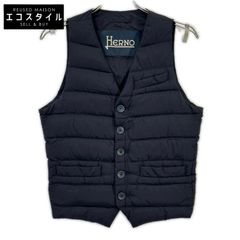 専用☆ヘルノ ダウン ベスト ジレ 44 ネイビー 濃紺 メンズ HERNO