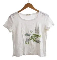 アクアスキュータム AQUASCUTUM Tシャツ カットソー 白 ホワイト 半袖 花プリント /HWのサムネイル